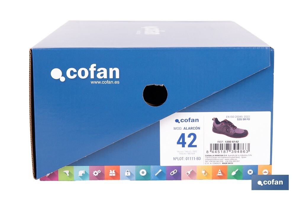 Zapato deportivo S3S SR FO Modelo Alarcón | Con puntera y plantilla Antiperforación | Disponible desde la talla 35 hasta la 49 - Cofan