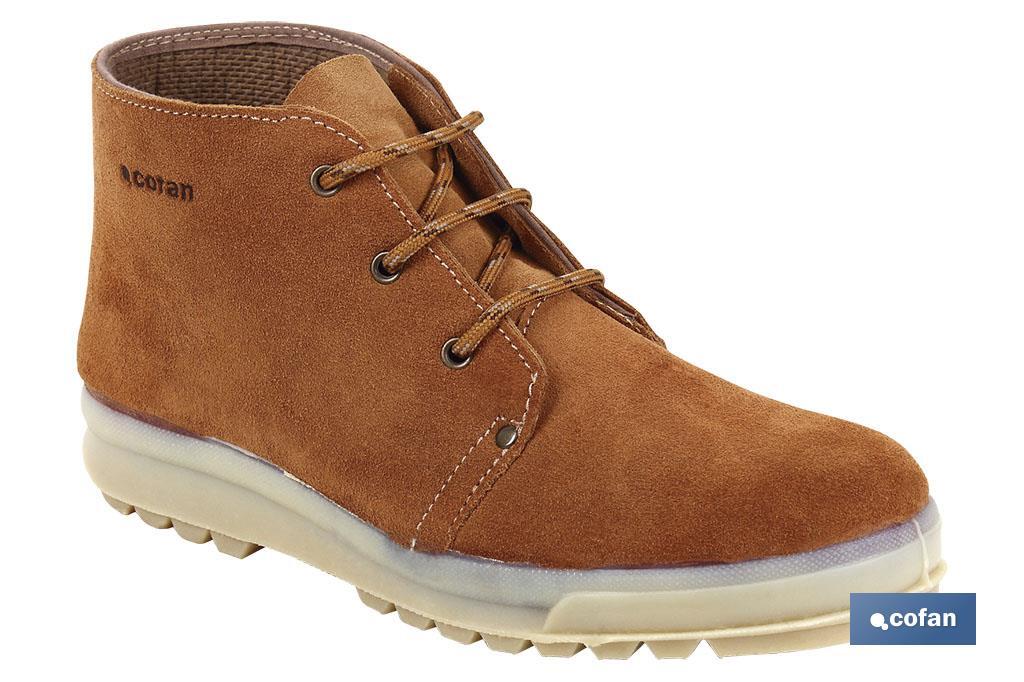 Bota Trekking | En Piel | Modelo Morella | Con Cordones | Color Camel | Suela Antideslizante - Cofan