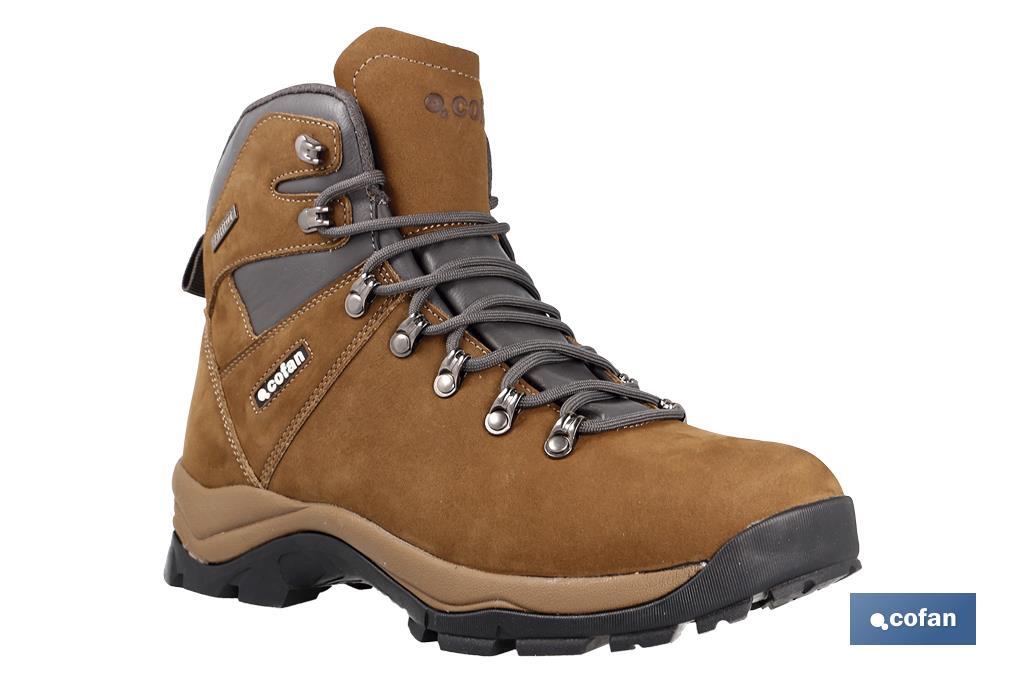 Bota de Montanha Castanha | Tamanhos desde o 37 ao 47 | Bota de Pele Nobuck para Trekking - Cofan