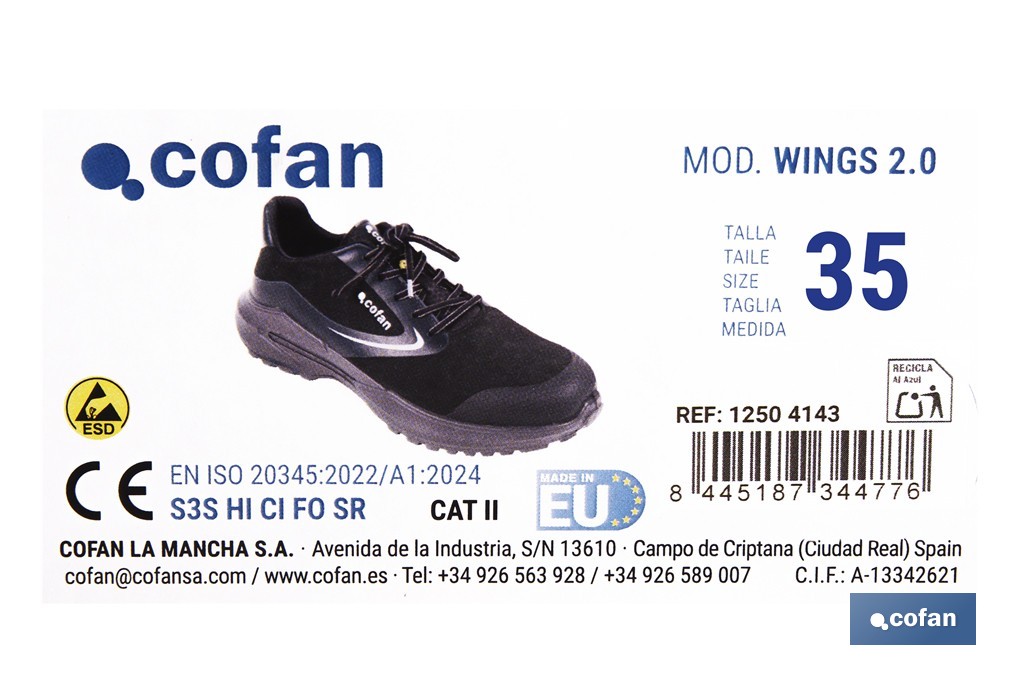 Scarpe sportive S3 Modello Wings - Cofan