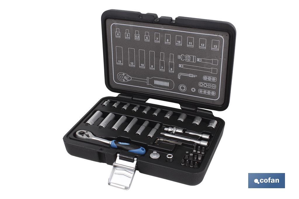 36-pc 1/4" Professional socket set - Cofan