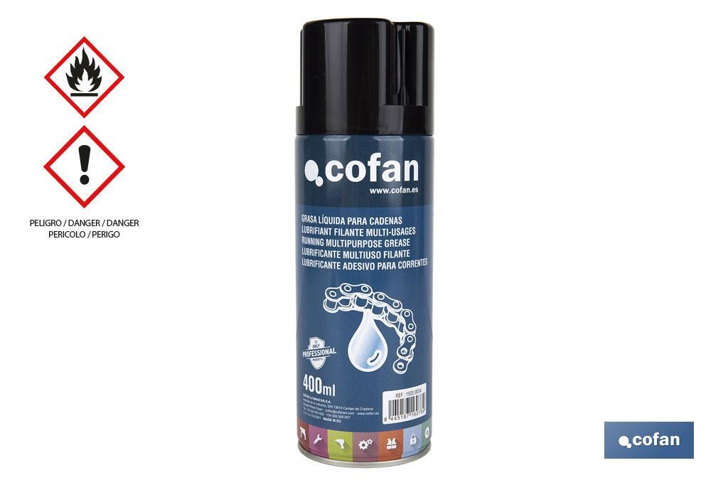 Grasso adesivo per catene da 400 ml | Lubrificante liquido - Cofan