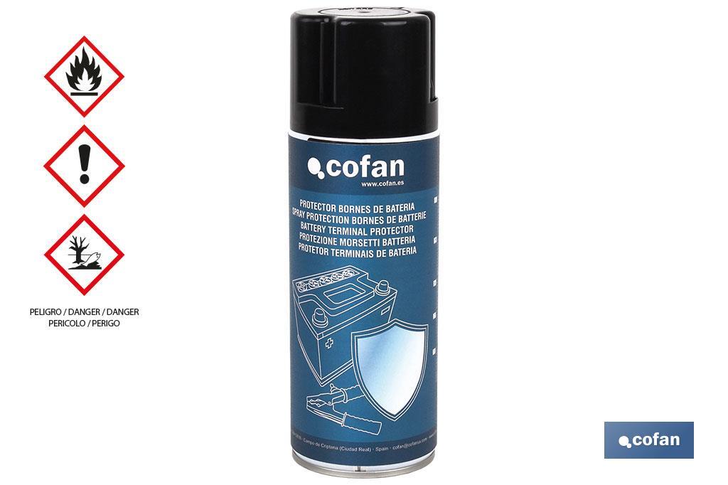 Spray de protection des bornes de batteries 400 ml | Combinaison d'additifs et d'épaississants - Cofan