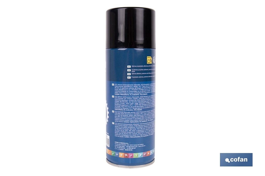 Grasa blanca de litio + PTFE 400 ml | En spray con aditivo de PTFE | Spray de lubricante líquido - Cofan