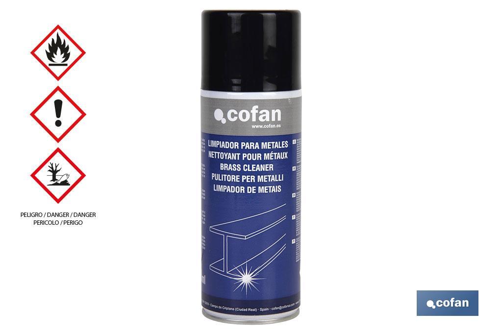 Nettoyant pour acier inoxydable 400 ml | Nettoyant pour tous les types de métaux | Propriétés antioxydantes et anti-poussière - Cofan