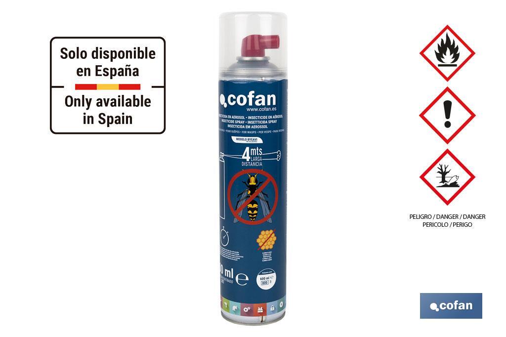  Cofan Insetticida per vespe | Formato spray | Bomboletta da 600 ml - Cofan