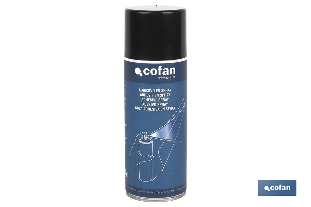 Adhésif en spray 400 ml | Colle de contact repositionnable | En aérosol - Cofan