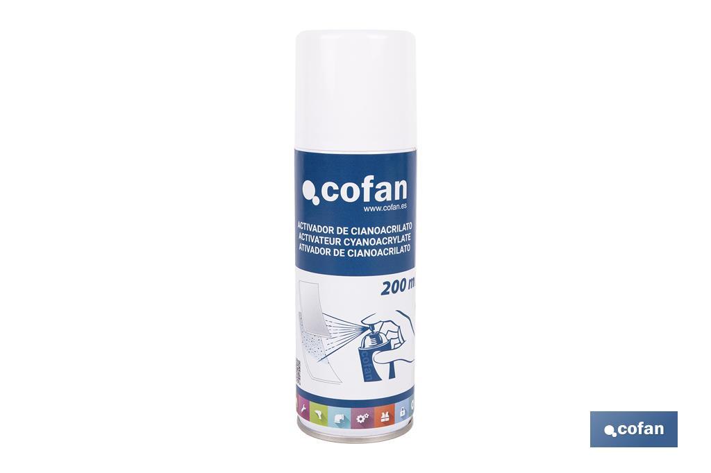 Attivatore di cianoacrilato da 210 ml | Ideale per superfici porose - Cofan