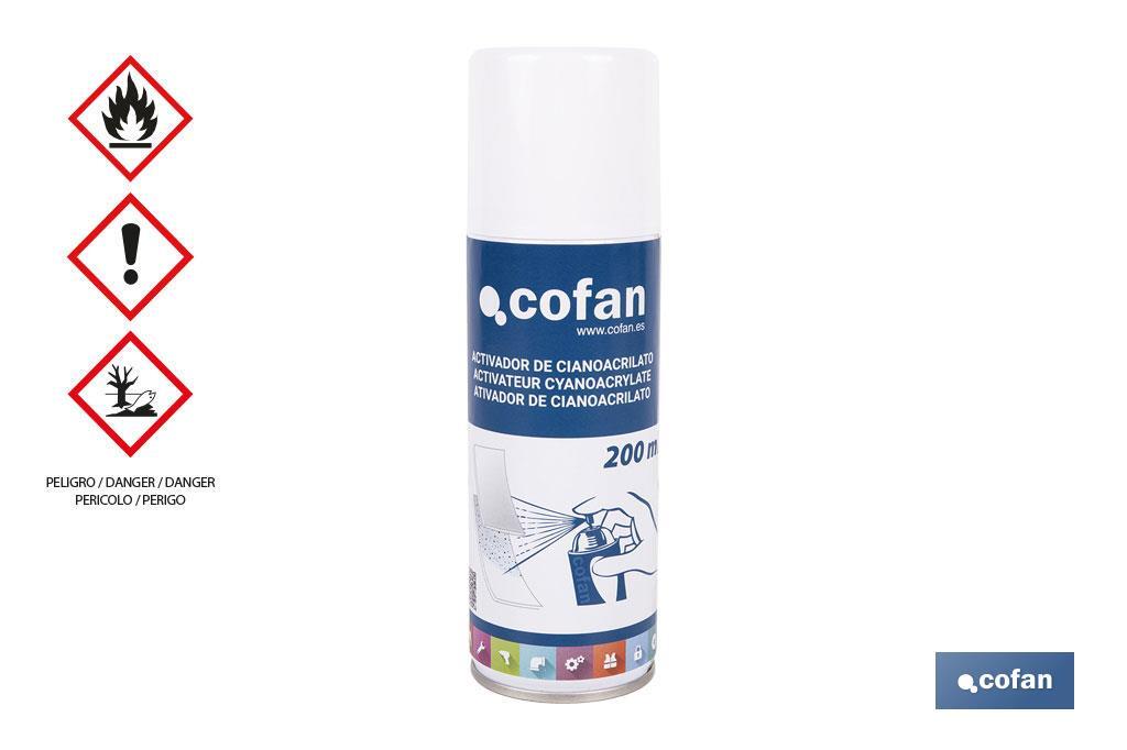 Activateur de cyanoacrylate 210 ml | Idéal sur les surfaces poreuses. - Cofan