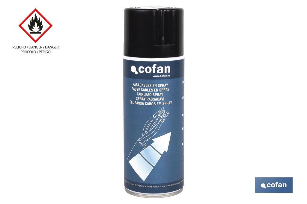 Spray Lubricante de cables eléctricos 400 ml | Protector en spray | Reduce la fricción entre los cables - Cofan