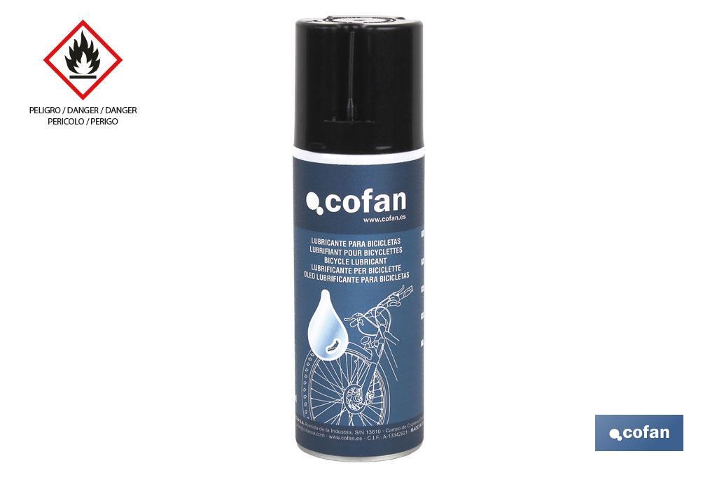 Lubrificante para bicicletas 200 ml| Lubrificante em Spray para Correntes de Bicicleta - Cofan