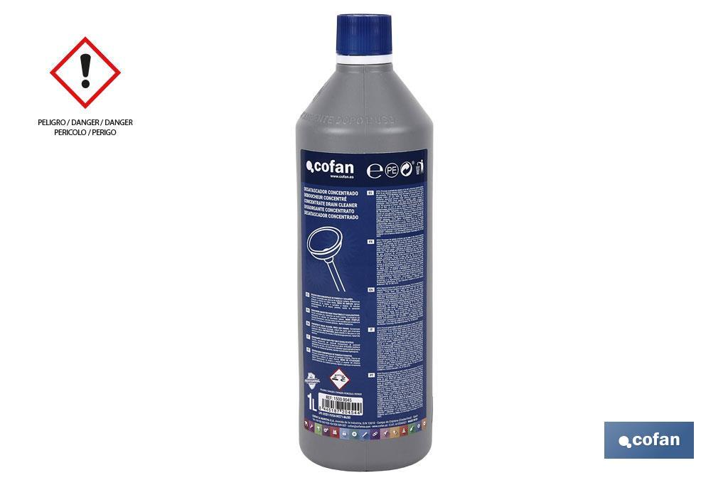 Concentrated drain cleaner 1 litre | Suitable for pipes and drains | Concentrated drain cleaner | Ideal for sinks and WC - Cofan