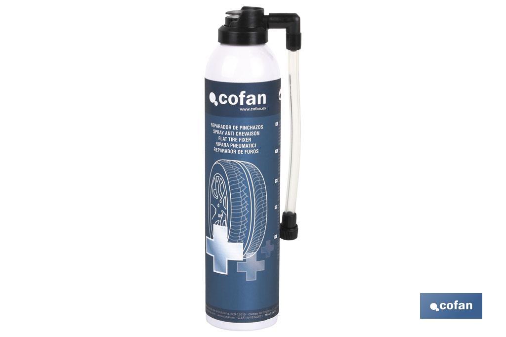 Puncture repair spray 300ml | Sealant tyre repair | Momentary repair of all types of punctured tyres - Cofan