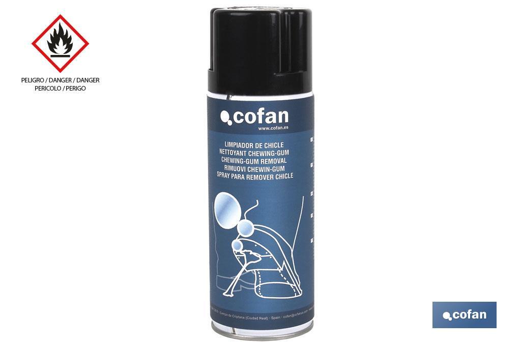 Nettoyant de chewing-gum en spray 500 ml | Il nettoie et permet de l'enlever | Appliqué par aérosol - Cofan