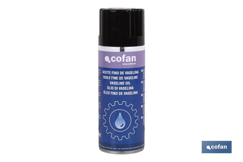 Huile fine de vaseline incolore 400 ml | Lubrifiant sans matériaux lourds - Cofan