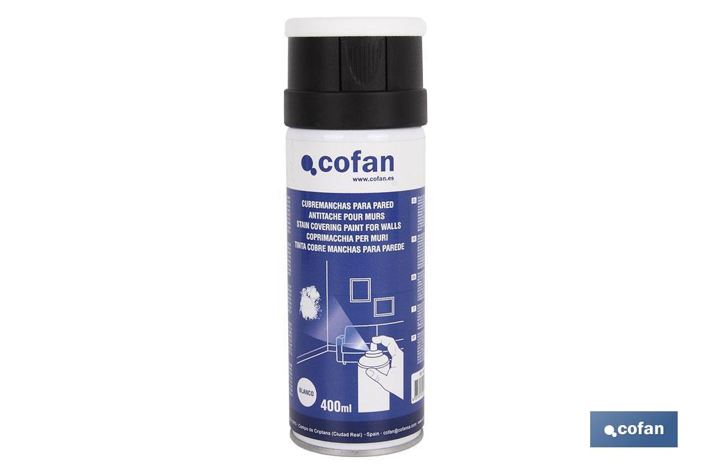 Couvre-taches en spray pour murs | Couleur blanche | Emballage de 400 ml - Cofan