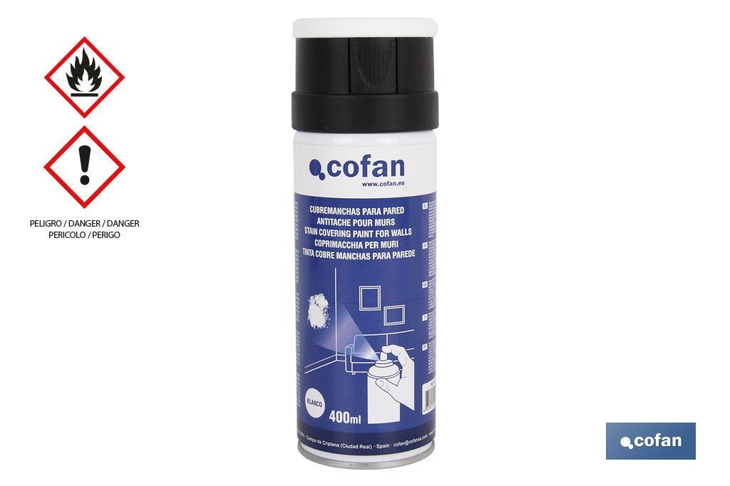 Cubremanchas en Spray para Paredes | Color Blanco | Envases de 400 ml - Cofan