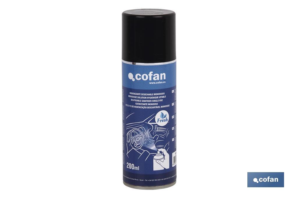 Disposable sanitising cleaner | Single dose | Capacity: 200ml | Eliminates odours and disinfects all types of surfaces - Cofan