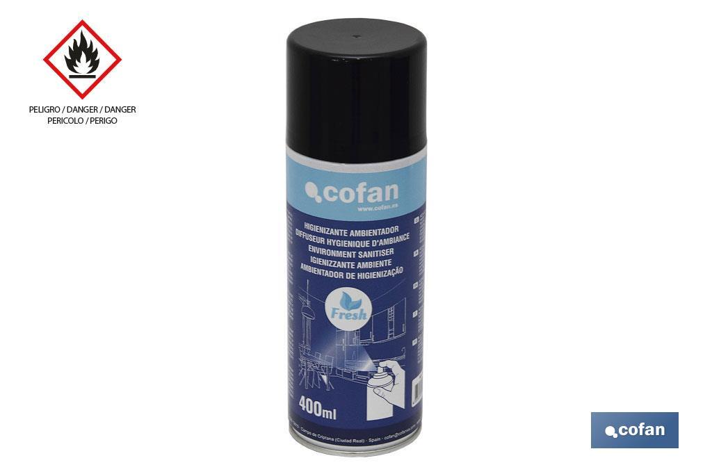 Sanitising air freshener | Capacity: 400ml | Efficient and quick action - Cofan