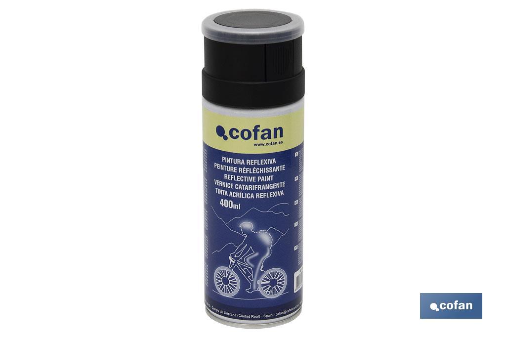 Peinture acrylique réfléchissante | Emballage de 400 ml | Fluorescente | Pouvoir éclairant sur des surfaces blanches - Cofan