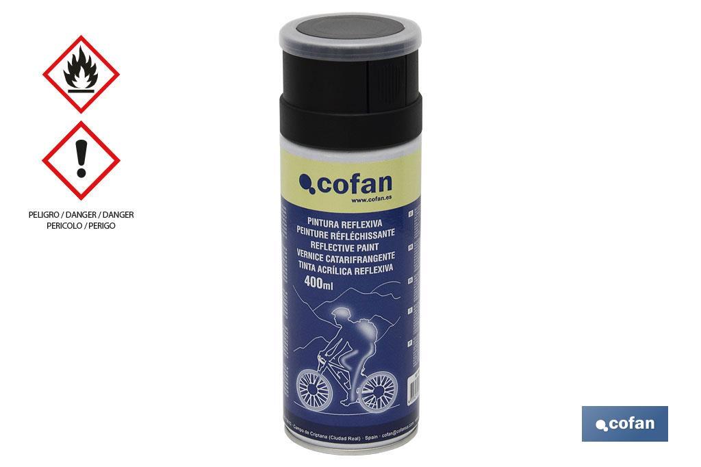 Reflective spray paint | 400ml | Fluorescent | Luminous power on white surfaces - Cofan