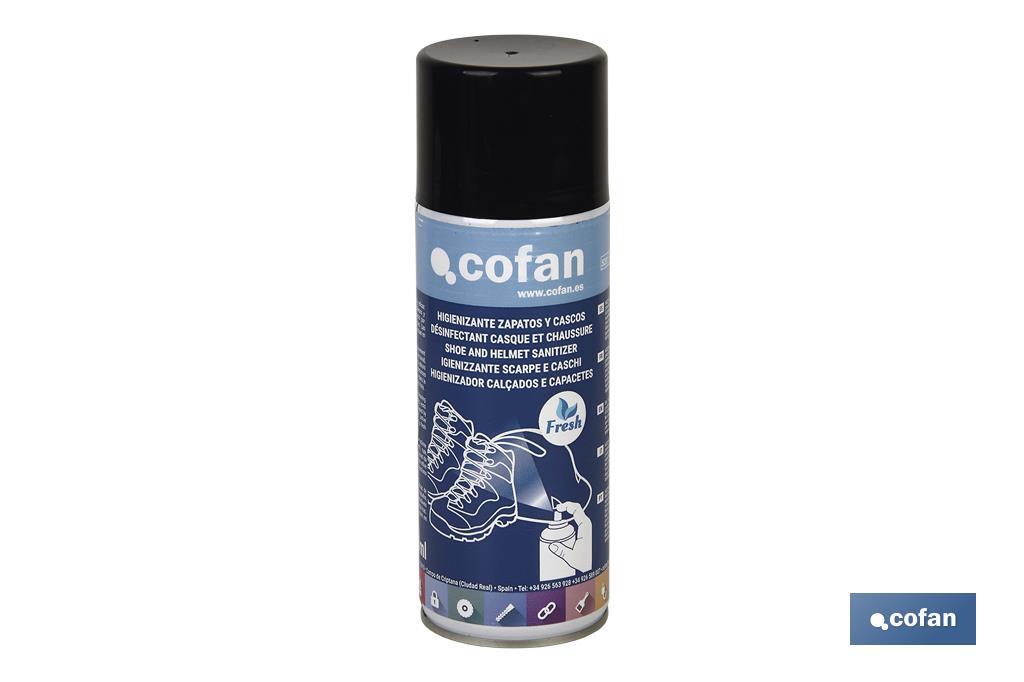 Igienizzante per calzature | Contenuto dello spray: 400 ml | Neutralizza i cattivi odori lasciando un aroma fresco - Cofan
