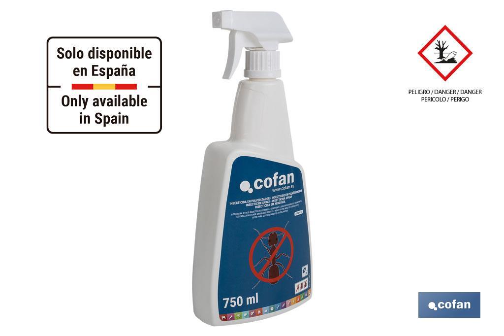 Insecticide pour Fourmis | Appliquer avec un pulvérisateur | Capacité de 750 ml - Cofan