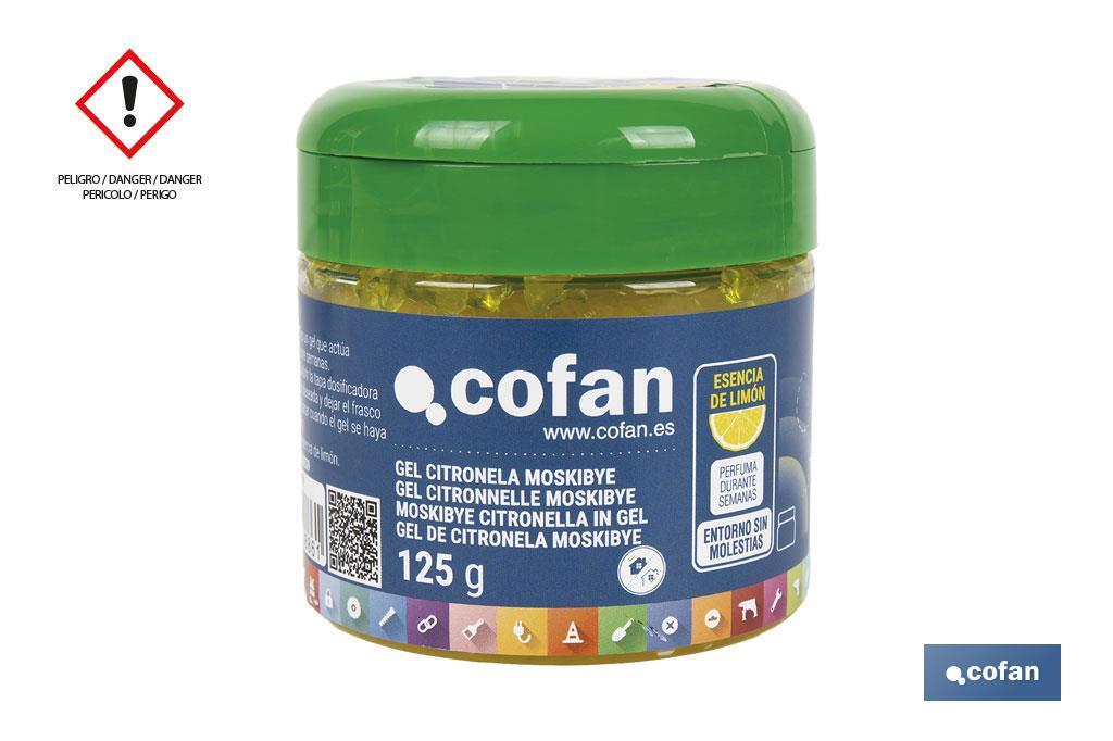 Gel de citronela con esencia de limón | Ahuyentador de insectos natural y duradero | Duración de hasta 4 semanas - Cofan