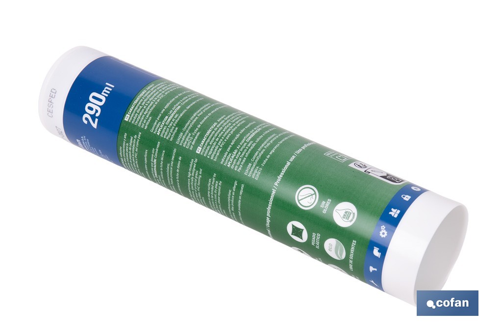 Adhesivo MS monocomponente verde para césped artificial de 290 ml – Alta adherencia y resistencia exterior - Cofan