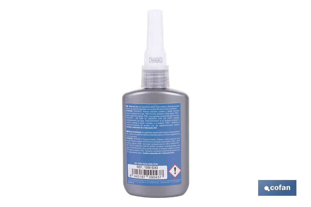 Threadlocker 50ml | Medium strength thread sealant | Guarantees screw connections and avoids its loosening - Cofan