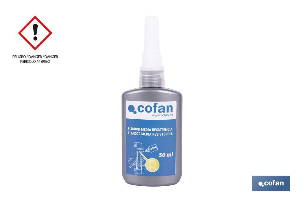 Threadlocker 50ml | Medium strength thread sealant | Guarantees screw connections and avoids its loosening - Cofan