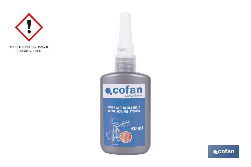 Fixateur de filetages 50 ml | Scellant de filetages niveau de force haut - Cofan