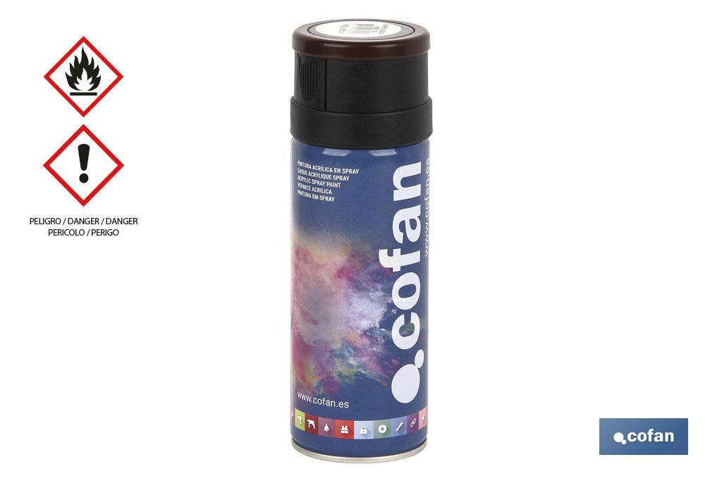 Tinta de Esmalte Acrílico | Em Spray | Embalagem de 400 ml | Várias cores - Cofan