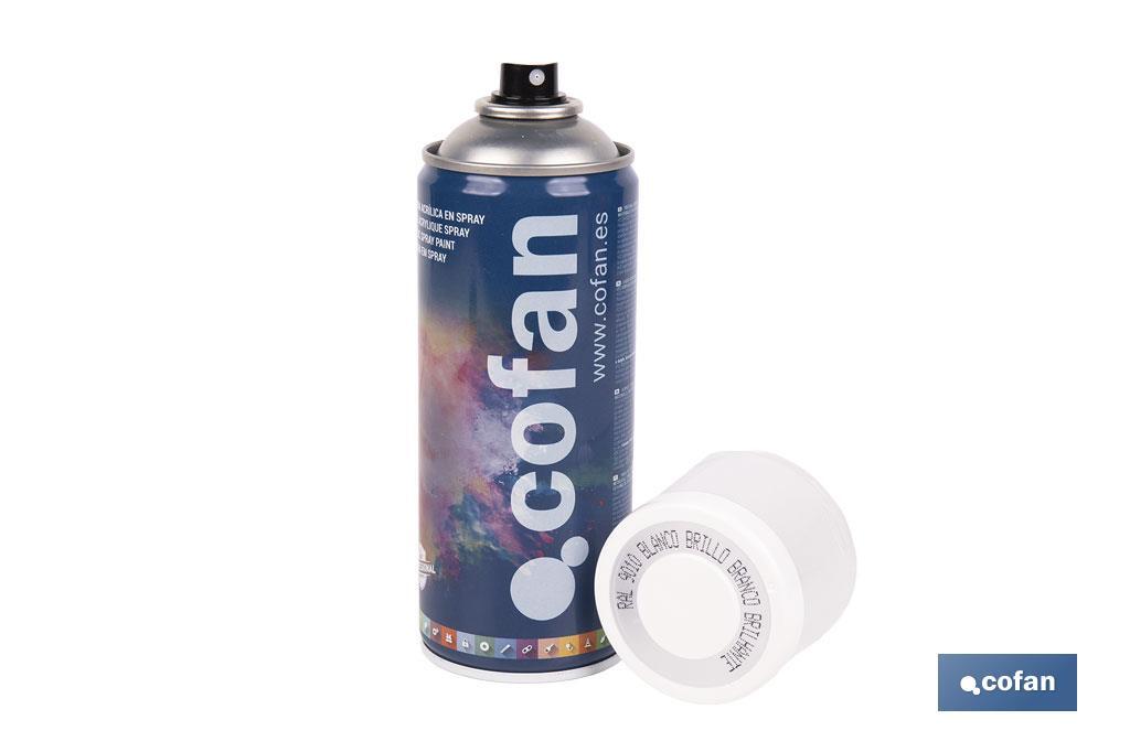 Tinta de Esmalte Acrílico | Em Spray | Embalagem de 400 ml | Várias cores - Cofan