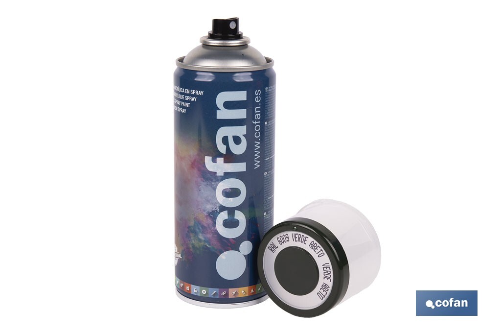 Tinta de Esmalte Acrílico | Em Spray | Embalagem de 400 ml | Várias cores - Cofan