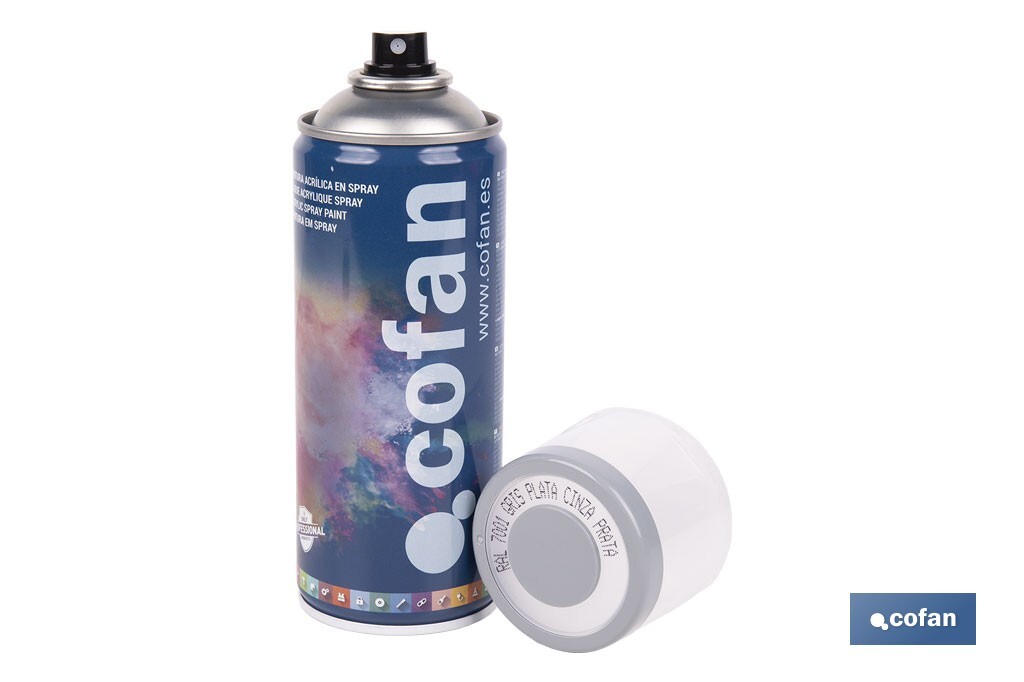 Tinta de Esmalte Acrílico | Em Spray | Embalagem de 400 ml | Várias cores - Cofan