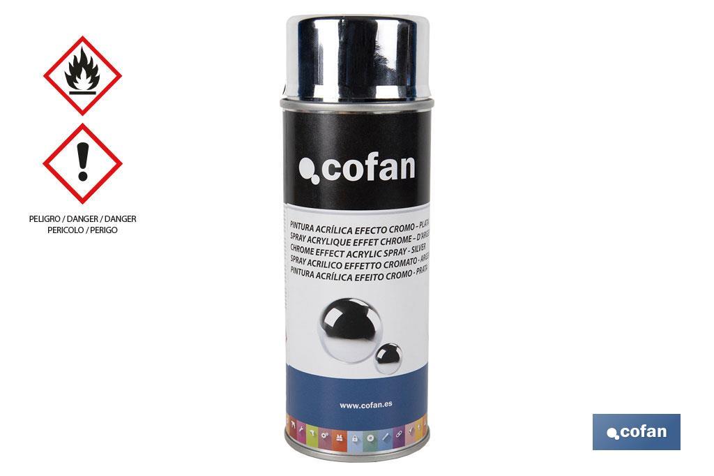 Peinture en spray effet chrome | Or ou argent | Emballage de 400 ml | Peinture en Aérosol - Cofan