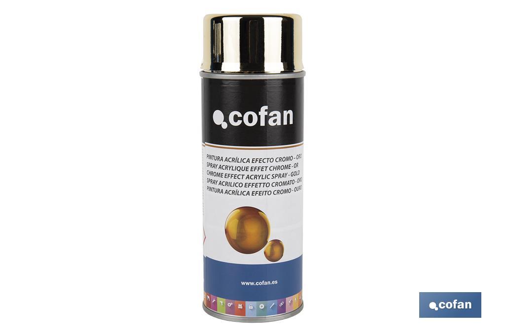 Tinta em Spray Efeito Cromado | Ouro ou Prata| Embalagem de 400 ml | Tinta em Aerossol - Cofan