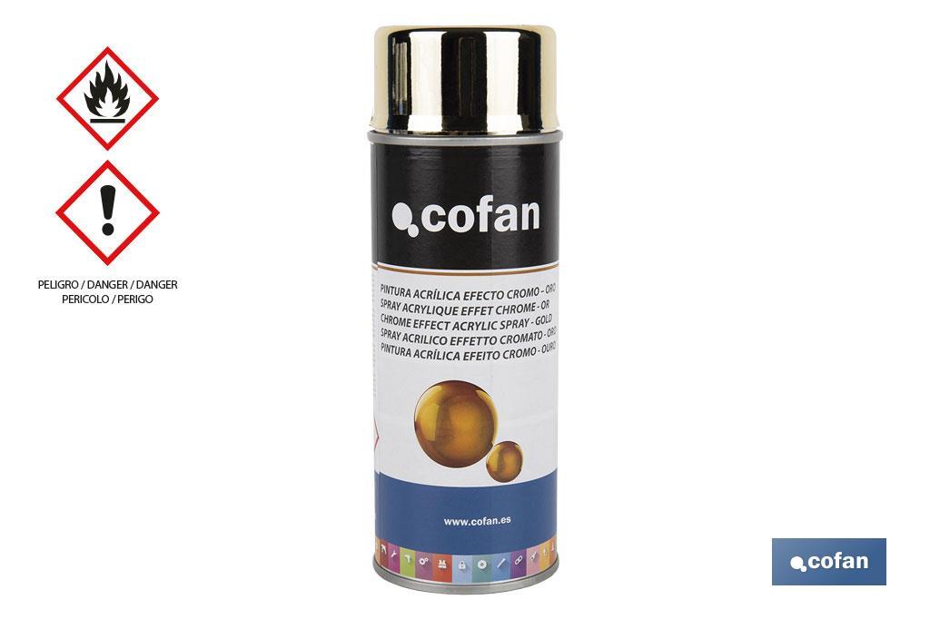 Pintura en Spray Efecto Cromo | Oro o Plata | Envase de 400 ml | Pintura en Aerosol - Cofan