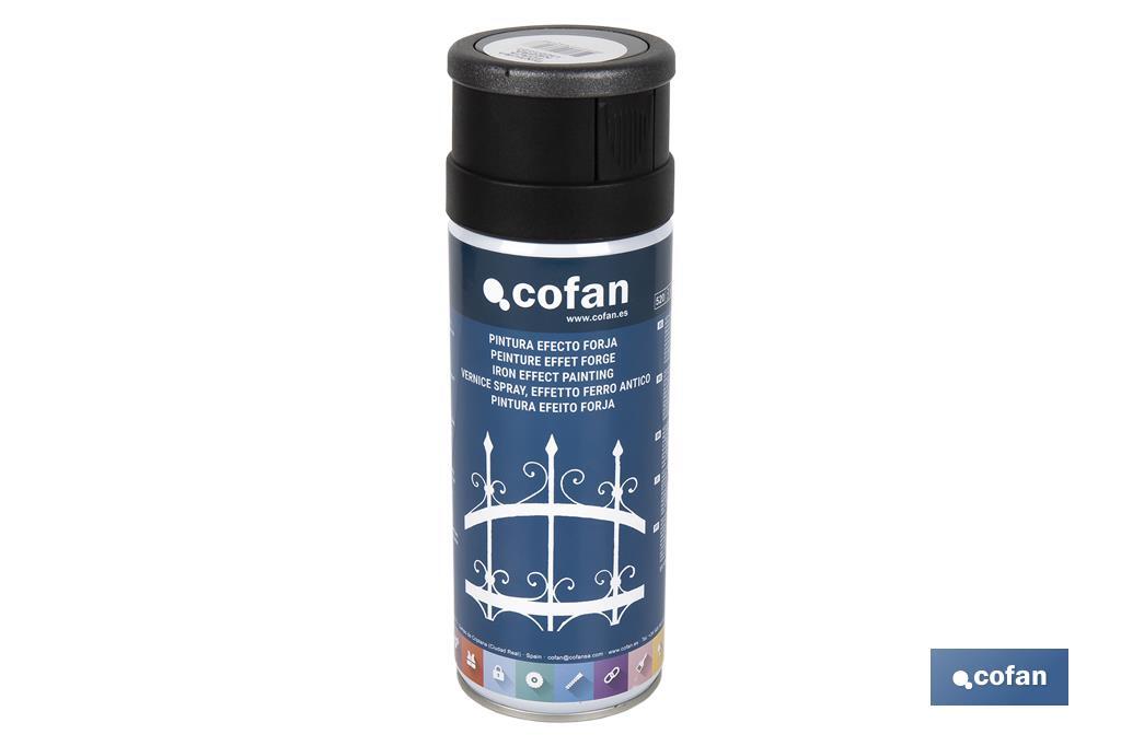 Tinta em Spray | Efeito forja | Cor Preto ou Cinza | Embalagem de 400 ml - Cofan