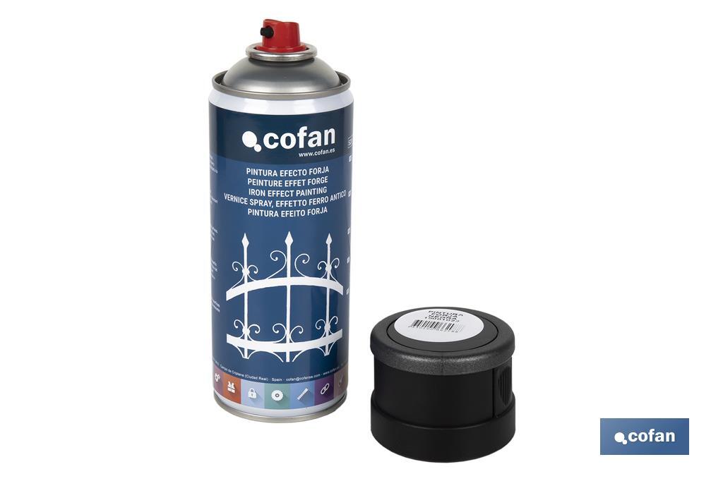 Peinture en spray | Effet fer forgé | Couleur noire ou grise | Emballage de 400 ml - Cofan