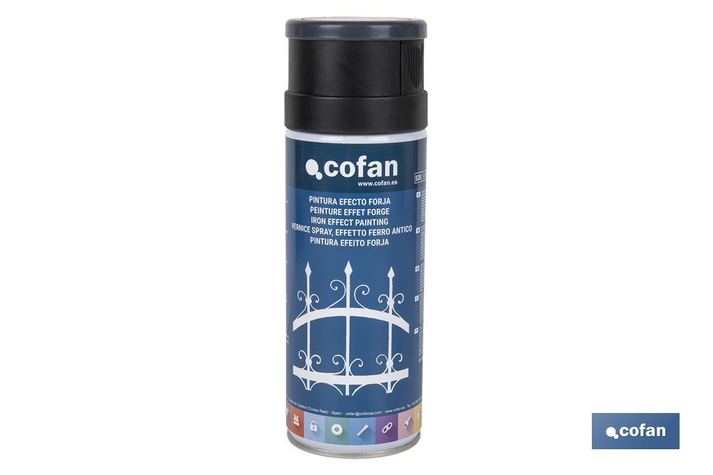 Tinta em Spray | Efeito forja | Cor Preto ou Cinza | Embalagem de 400 ml - Cofan