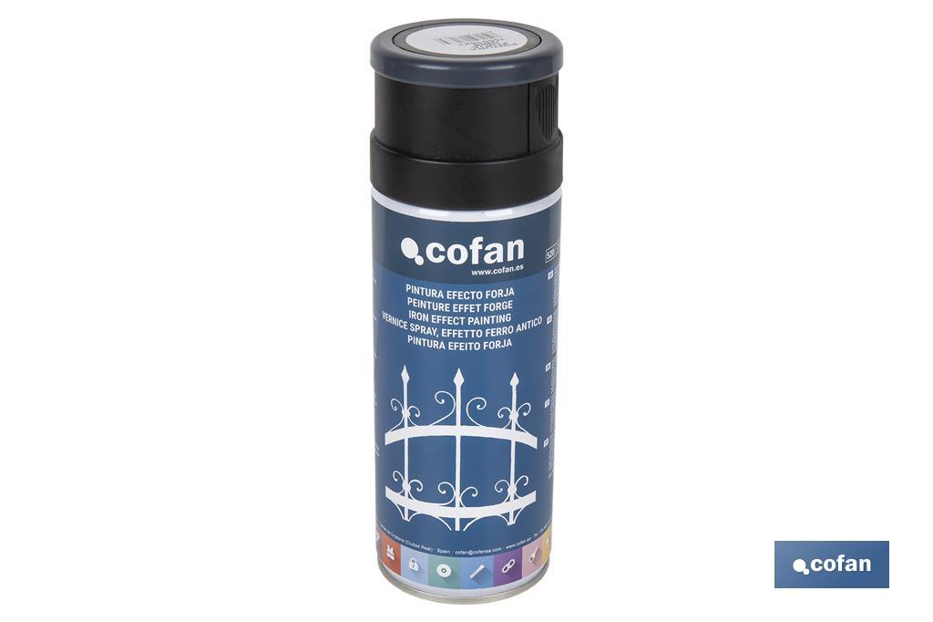 Tinta em Spray | Efeito forja | Cor Preto ou Cinza | Embalagem de 400 ml - Cofan