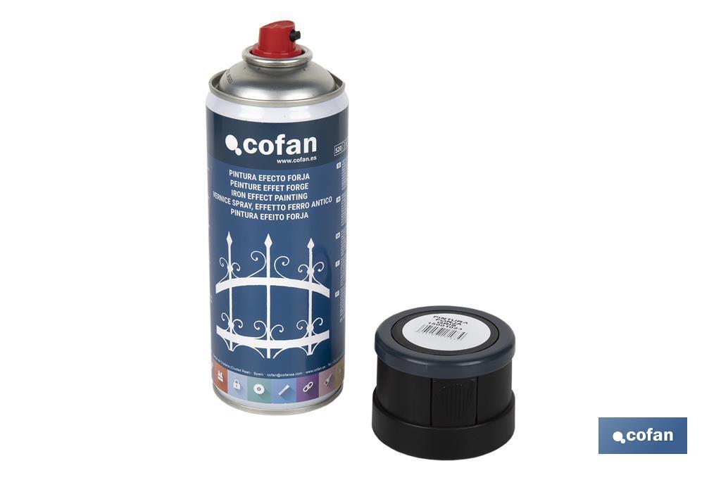 Tinta em Spray | Efeito forja | Cor Preto ou Cinza | Embalagem de 400 ml - Cofan