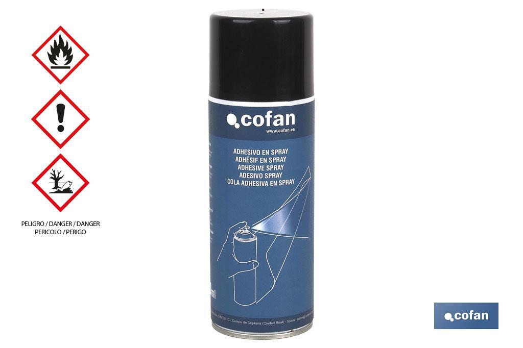 Adhésif en spray 400 ml | Colle de contact repositionnable | En aérosol - Cofan