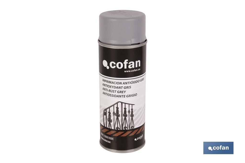 Peinture en spray sous-couche | Couleur grise | Antioxydant | Emballage de 400 ml - Cofan