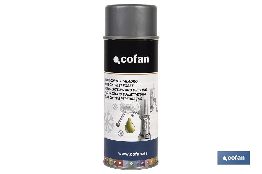 Aceite en spray para corte y taladro 400 ml | Lubricante de perforación | Para evitar el sobrecalentamiento - Cofan