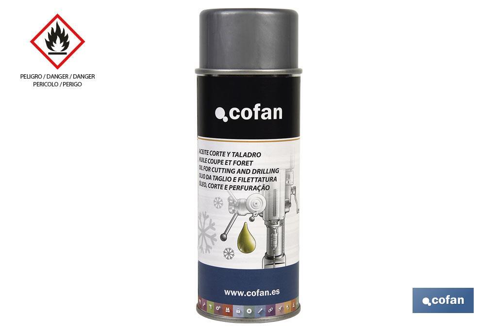 Olio spray per taglio e perforazione da 400 ml | Lubrificante per perforazione | Evita il surriscaldamento - Cofan