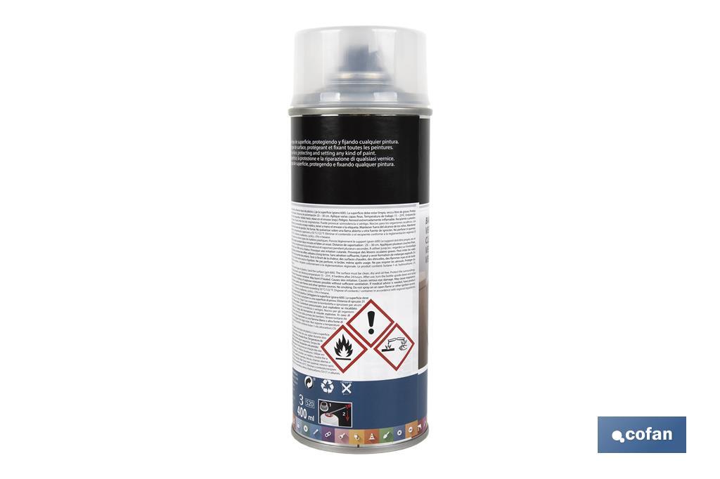 Verniz em Spray | Brilho ou Mate | Embalagem 400 ml | Transparente - Cofan