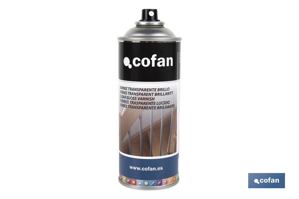 Verniz em Spray | Brilho ou Mate | Embalagem 400 ml | Transparente - Cofan